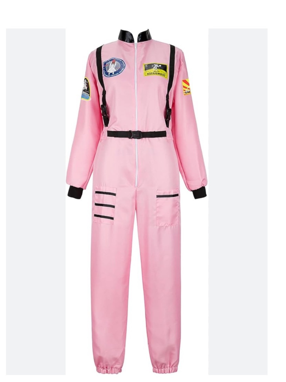 Women's pink Astronaut Costume Jumpsuit, Adult Space Costume for Halloween